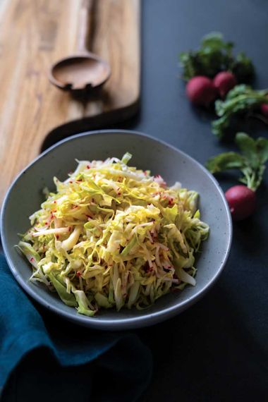 Pickled Radish and Cabbage Slaw
