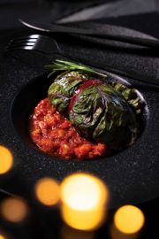 Swiss Chard Rolls with Quinoa, Cranberry, and Sweet Potato